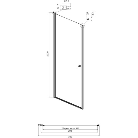 душевой уголок ambassador elysium 80x80 111011109cx-80cx профиль хром стекло прозрачное