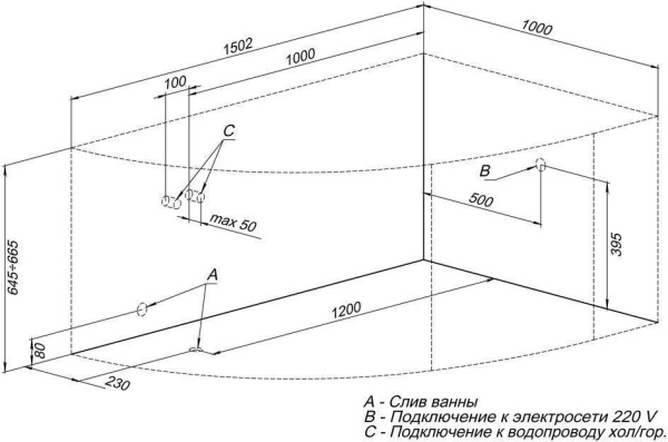 акриловая ванна aquanet mayorca 150x100 r 00205438 с каркасом, цвет белый