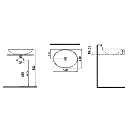 накладная раковина в ванную bien harmony hrlg05901fd0w5000