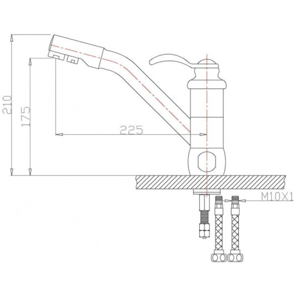 смеситель для кухни zorg sanitary zr 400 kf-47-br