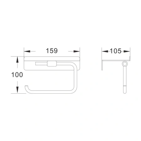 держатель для туалетной бумаги с полочкой shevanik sg5705g-1, золотой сатин