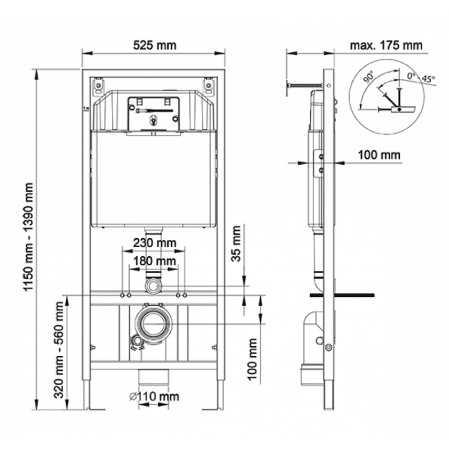 инсталляция berges novum 040237 для унитаза с клавишей смыва белый хром