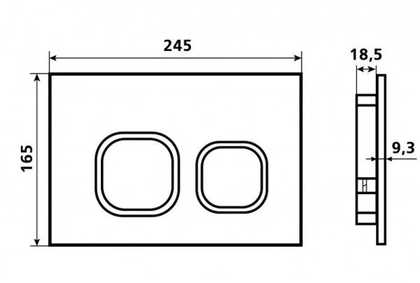 кнопка смыва для инсталляции esbano esinlps10gm для унитаза, абс-пластик, цвет матовая оружейная сталь