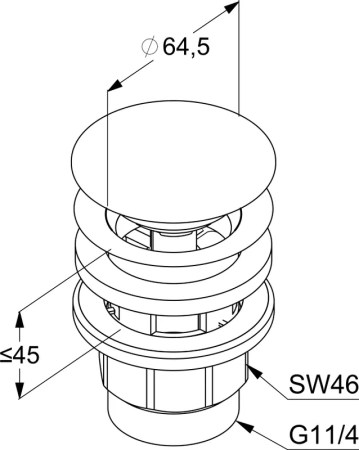 донный клапан kludi 1042639-00