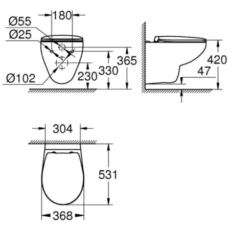 комплект унитаза с инсталляцией grohe solido compact 39586000 с сиденьем микролифт и клавишей смыва хром