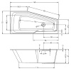 акриловая ванна riho rething space 160х75 l b112001005 (br1400500000000) без гидромассажа