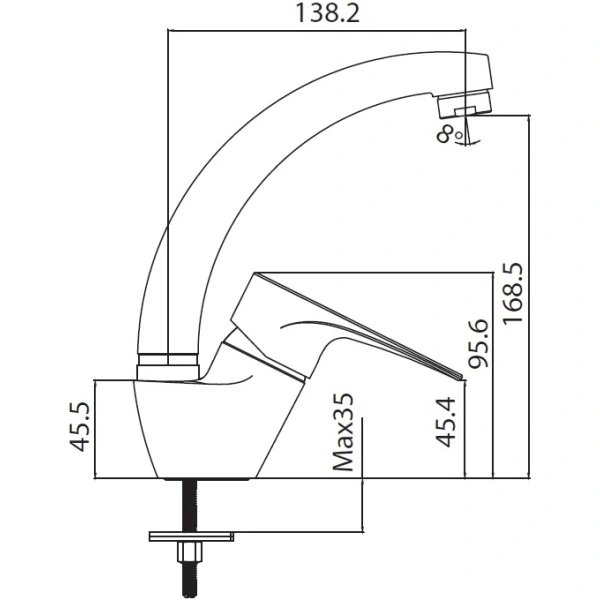 смеситель для кухни creavit vega vg1508 хром