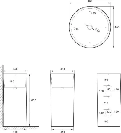 раковина santiline sl-4014 белая глянцевая