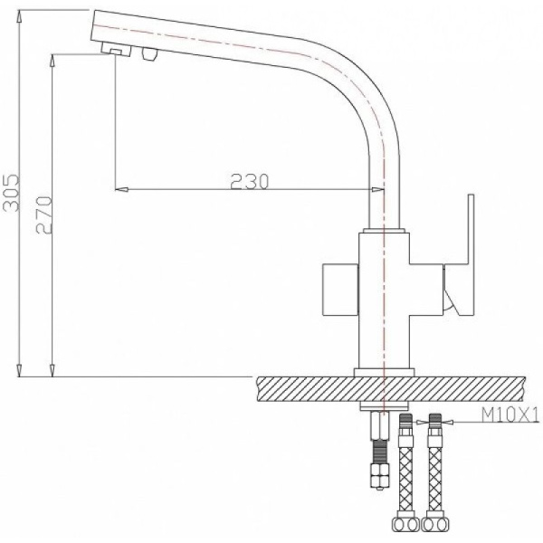 смеситель для кухни zorg sanitary zr 311 yf-nickel