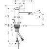 смеситель для биде hansgrohe tecturis s 73201670 с донным клапаном, черный матовый