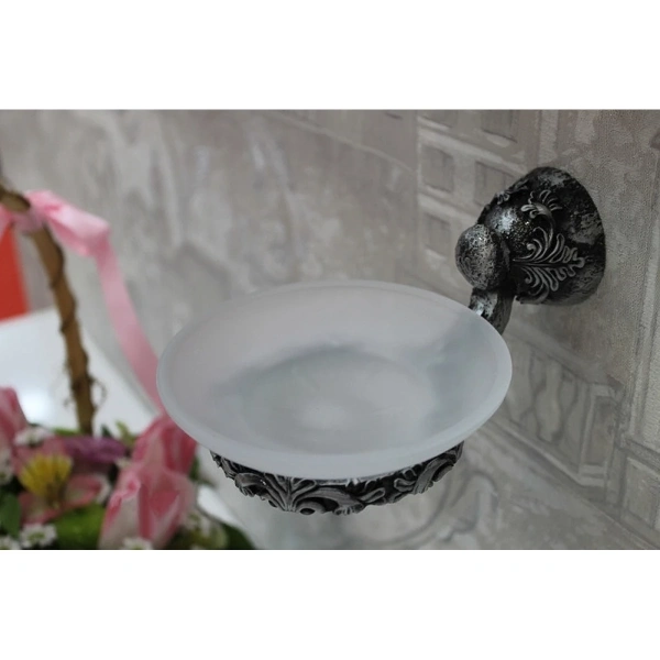 Мыльница с держателем серебро Art&Max Sculpture AM-0685-T