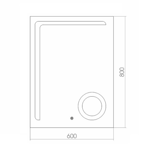 зеркало azario креатив 800*600 led подсветка, сенсор выкл