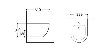 биде aquatek европа aq1016-00 подвесное белое