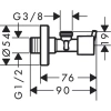 угловой вентиль 1/2"×3/8" axor 51310000