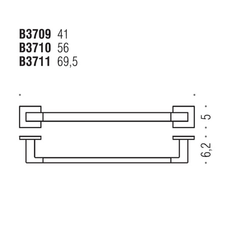 colombo design basic q полотенцедержатель 41см, черный матовый