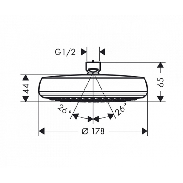 верхний душ хром/белый hansgrohe crometta 160 1jet 26577400