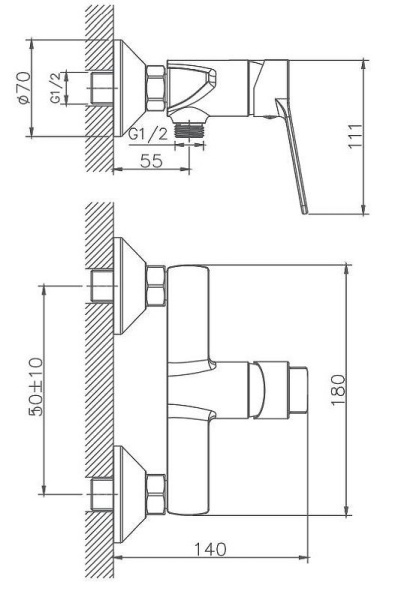 гигиенический душ со смесителем haiba hb55559 цвет хром