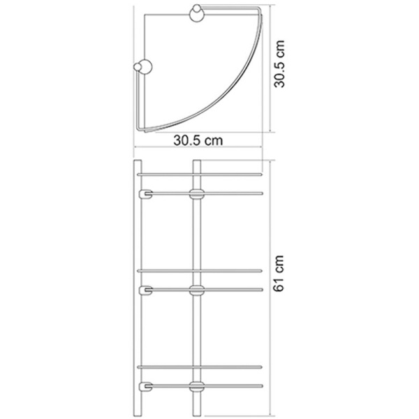 Полка стеклянная WasserKRAFT Exter K-3533 угловая цвет бронза светлая