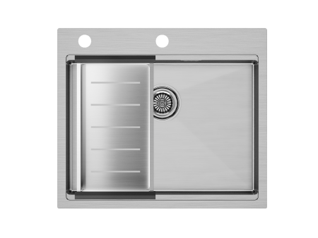 Мойка нерж. сталь KRONER-PRO 59 + коландер ADVANCE в цвет мойки, PM705951-BS+A405-BS
