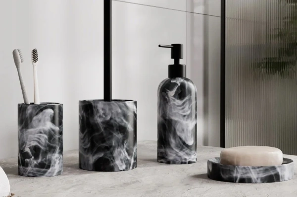 Дозатор для мыла WasserKRAFT Neime K-1999, 350 мл, черный|белый