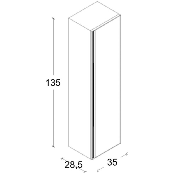 шкаф пенал boheme armadi art quatro 35 791-cm-rib-mg подвесной кашемир профиль золото матовое