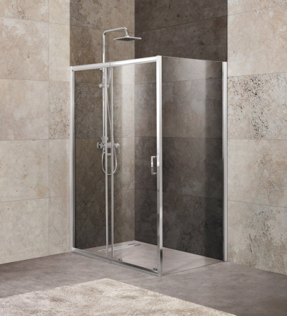 Душевой уголок BelBagno Unique 115х100 UNIQUE-AH-1-100/115-100-C-Cr профиль хром, стекло прозрачное