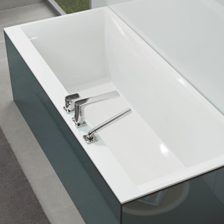 квариловая ванна villeroy & boch squaro edge 12 ubq170sqe2dv-rw 170x75 см, белый камень