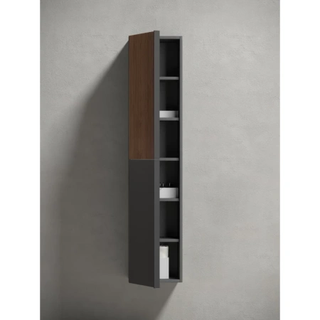 шкаф пенал sancos delta 35 pdl35gr подвесной дуб красный графит