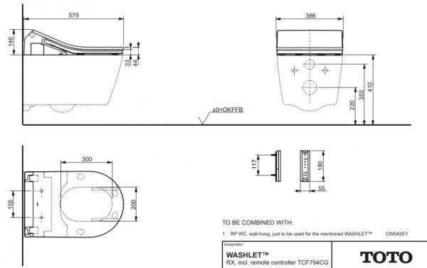 сиденье-биде для унитаза электронное toto washlet tcf794cg#nw1 с функцией биде