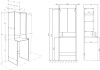 шкаф пенал aquaton лондри 60 1a260503lh010 над стиральной машиной цвет белый глянец
