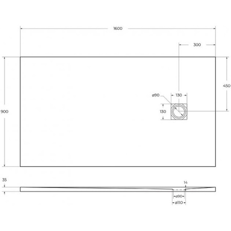 поддон из искусственного мрамора belbagno tray-mr-uno-ah-160/90-35-w-cr, цвет белый.