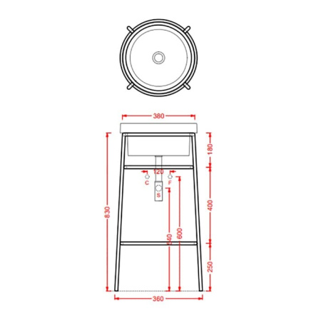 полка сетчатая artceram fuori scala tfa002 17 для консоли aca054 черная