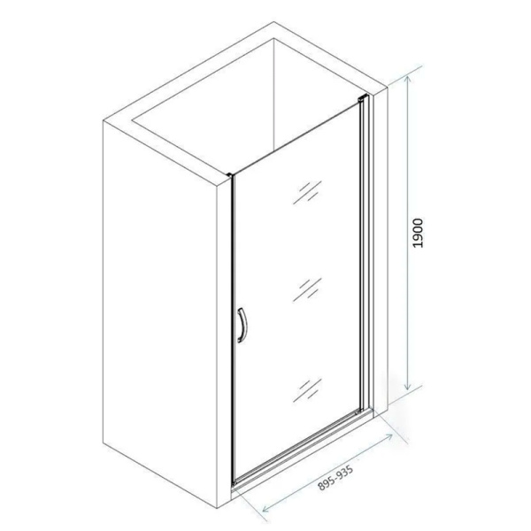 душевая дверь am.pm move 90 w81s-d90-000ct профиль хром матовый стекло прозрачное