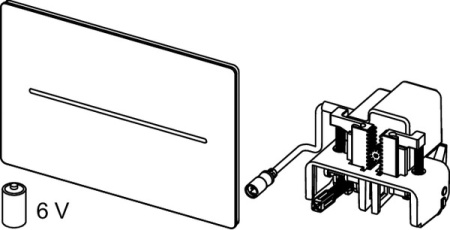 кнопка для инсталляции tecesolid 9240462 электронная питание от батареи 6 в, цвет белый глянцевая