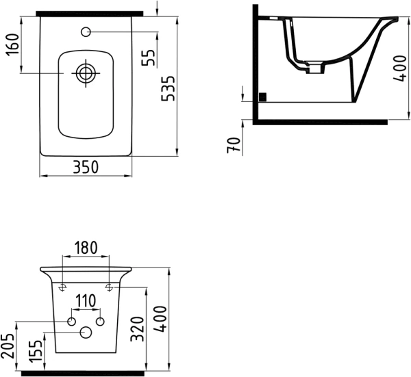 биде подвесное bien lotus ltba05401vd1w3000