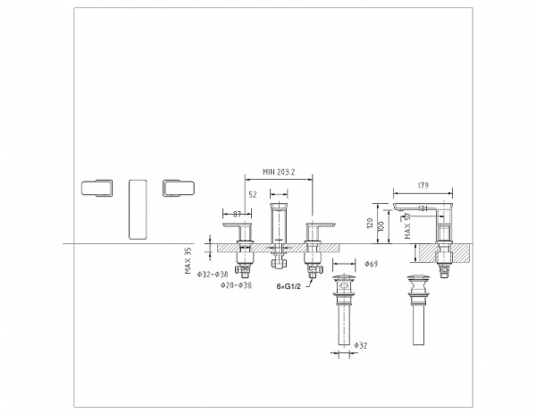 смеситель для раковины bravat phillis f256101c-eng хром