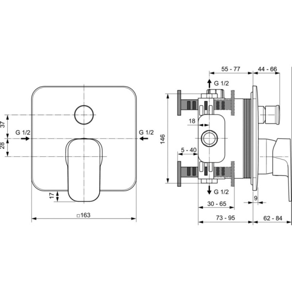 cмеситель для душа ideal standard tesi a6586aa