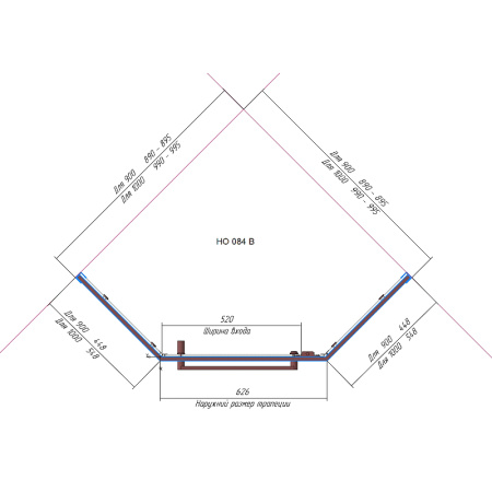 душевой уголок rgw hotel ho-084w 100х100 350608400-15 профиль белый стекло прозрачное