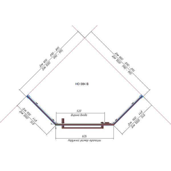 душевой уголок rgw hotel ho-084w 90х90 350608499-15 профиль белый стекло прозрачное