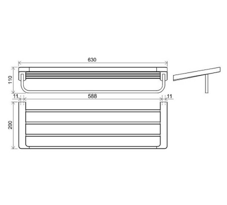 полка для полотенец ravak 10° x07p327 хром