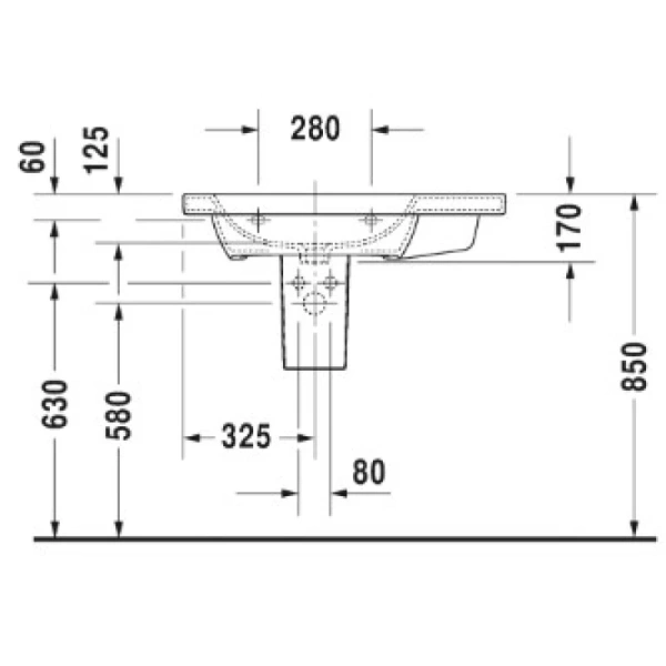 раковина полувстраиваемая duravit durastyle 2325800000