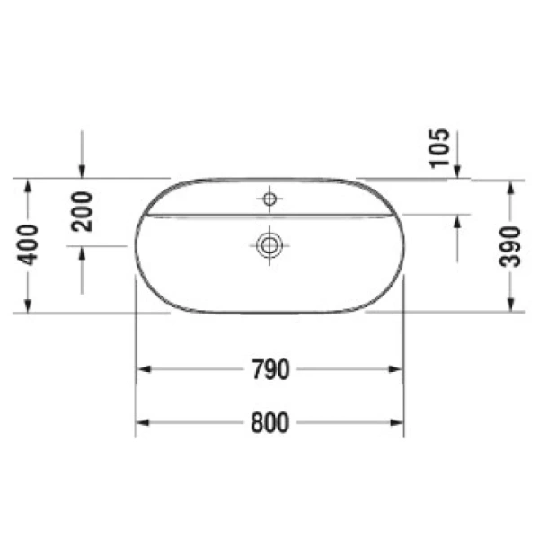 раковина в ванную накладная 80 см duravit luv 0380800000