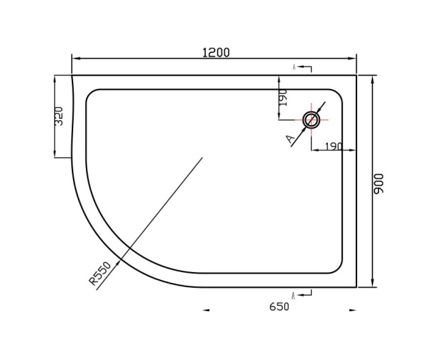 душевой поддон vincea vst-2aj-1290 l/r, 120 x 90 x 13.5 см, сифон с гидрозатвором, асимметричный, белый