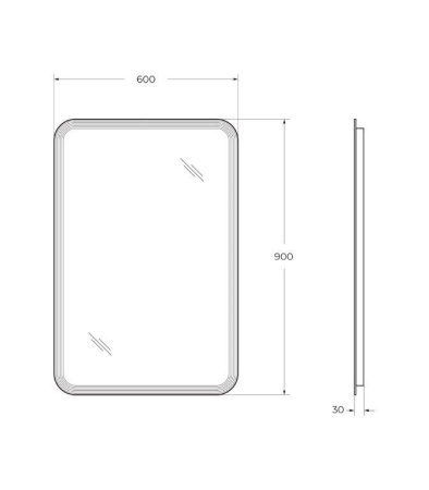 Зеркало 60х90 CEZARES 54354 со встроенной LED подсветкой
