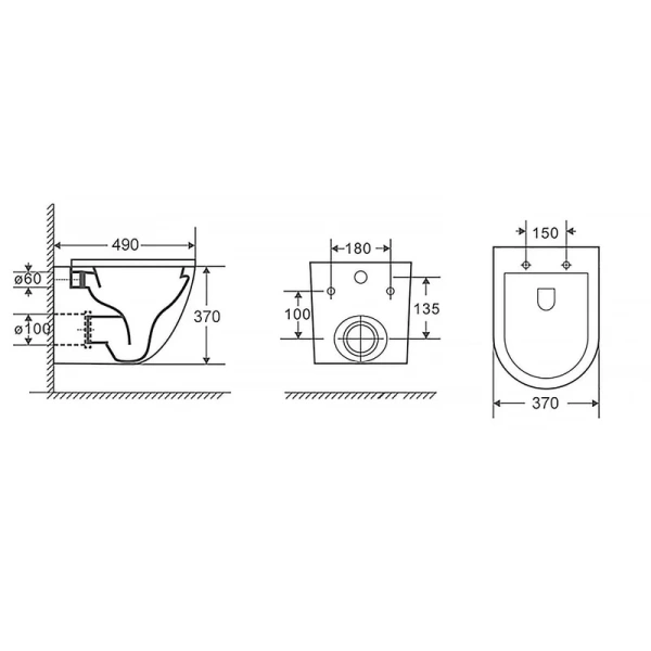 унитаз azario grado az-0046 sp mdg подвесной, безободковый, с сиденьем микролифт, 49x38x38 см, серый матовый