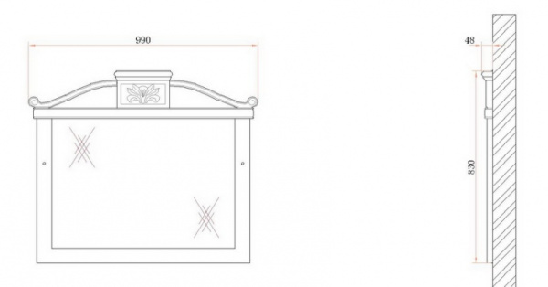 зеркало belbagno primavera 100 bb45s/aca вишневый (ciliegio)