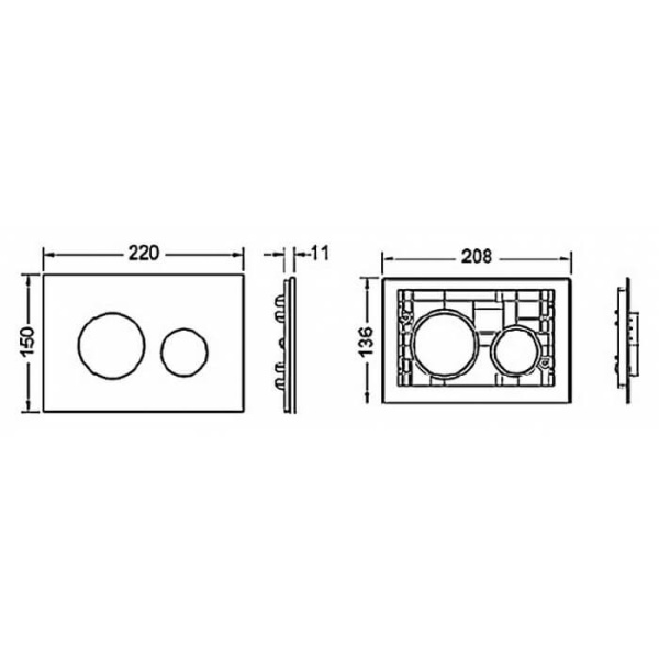 кнопка для инсталяции tece loop modular 9240664 без лицевой панели