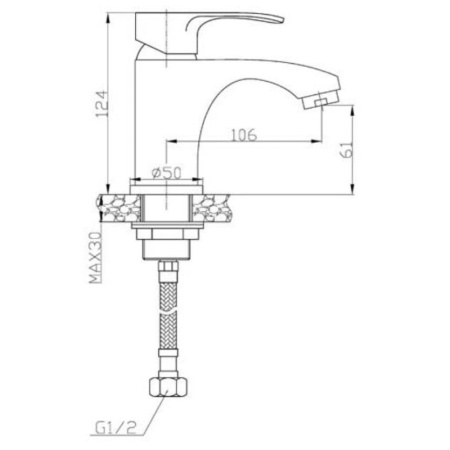 смеситель для раковины без донного клапана agger fine a1102100