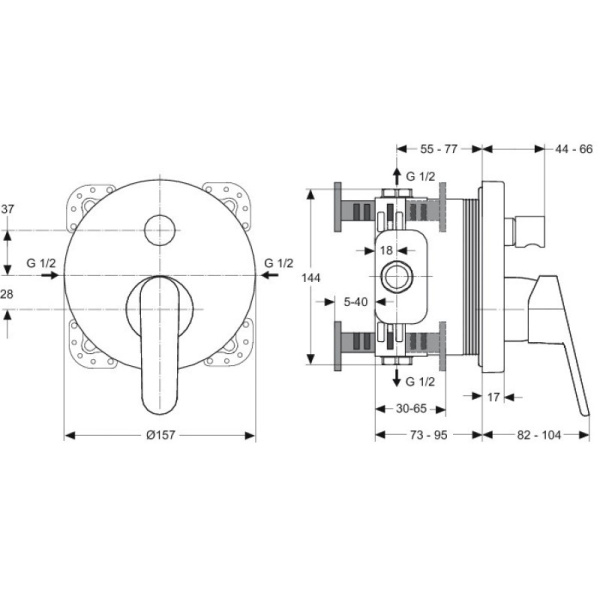 cмеситель для душа ideal standard vito a6065aa