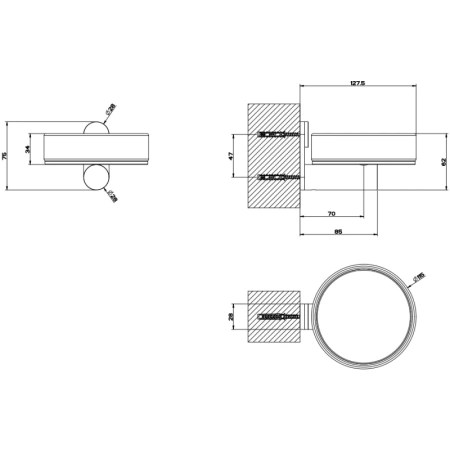 мыльница gessi gessi316 54701#239 настенная, белая, цвет steel brushed